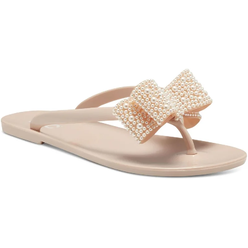 INC Womens Madena Slip On Flat Jelly Sandals Retro Plimsoll Style  