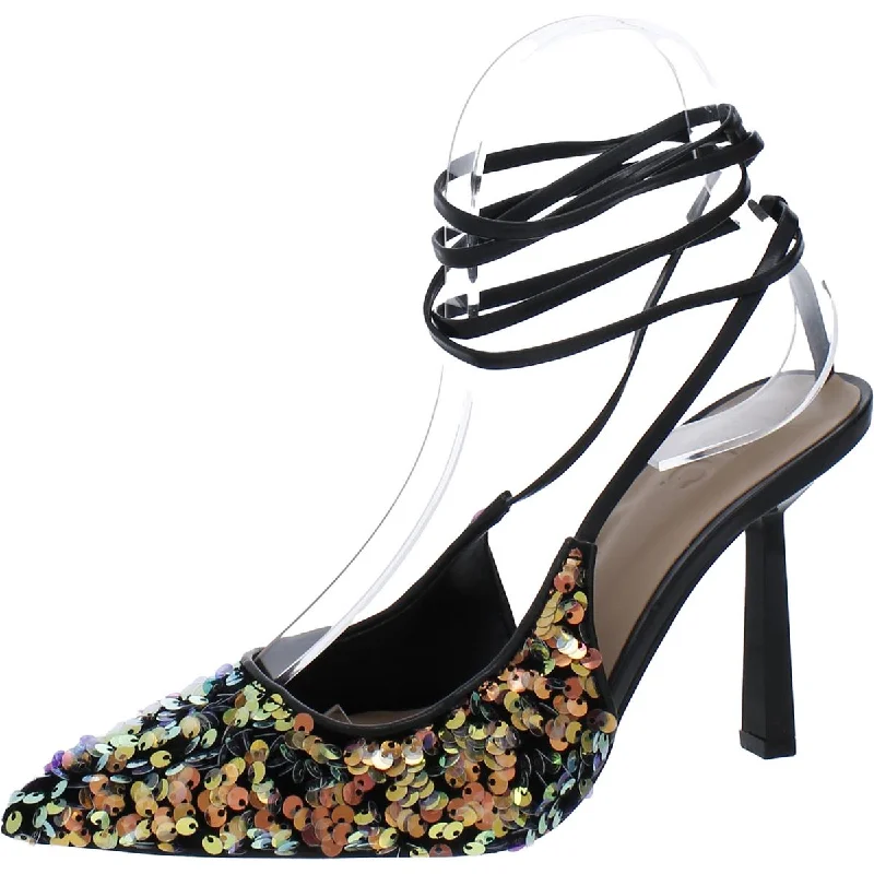 INC Womens Sequined Pointed Toe Pumps Leather Driving Shoe Style  