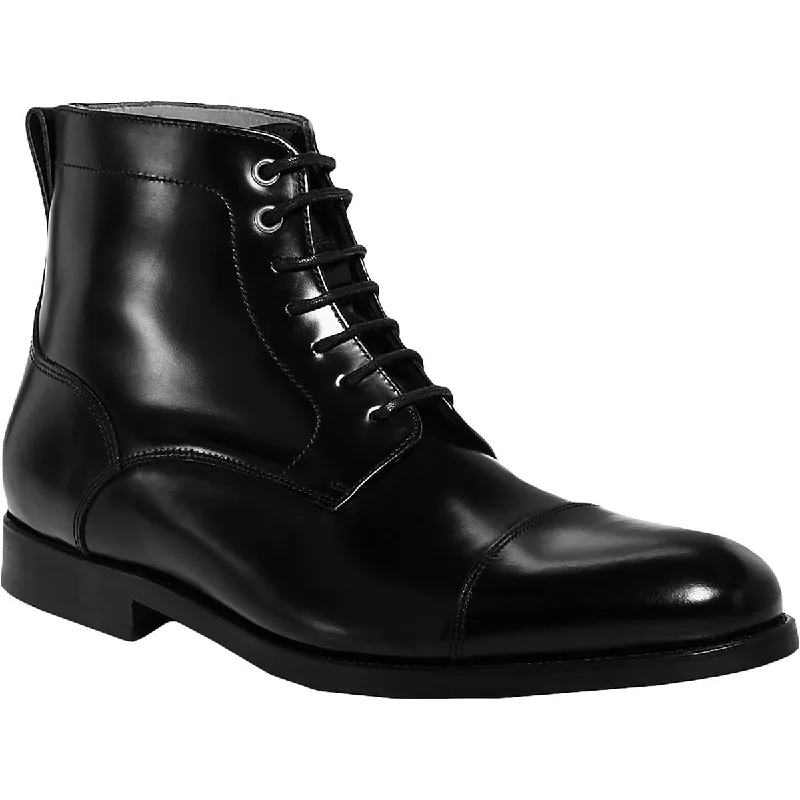 Jack Erwin Mens Barclay Leather Lace Up Derby Boots Distressed Leather Shoe Style  