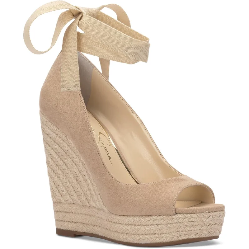 Jessica Simpson Womens Zavida Ankle Strap Wedge Sandals Neon - Accent Sneaker Look  