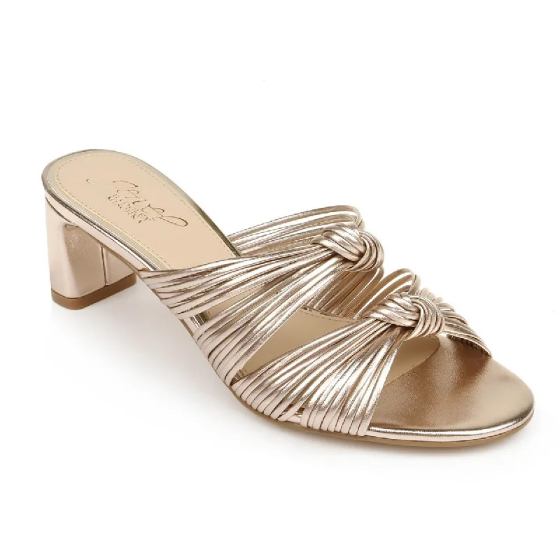 Jewel Badgley Mischka Womens Leather Strappy Pumps Moccasin Soft - Sole Style  