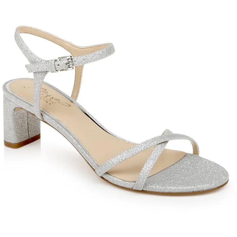 Jewel Badgley Mischka Womens Omari  Glitter Dressy Heels Tassel Driving Shoe Look 