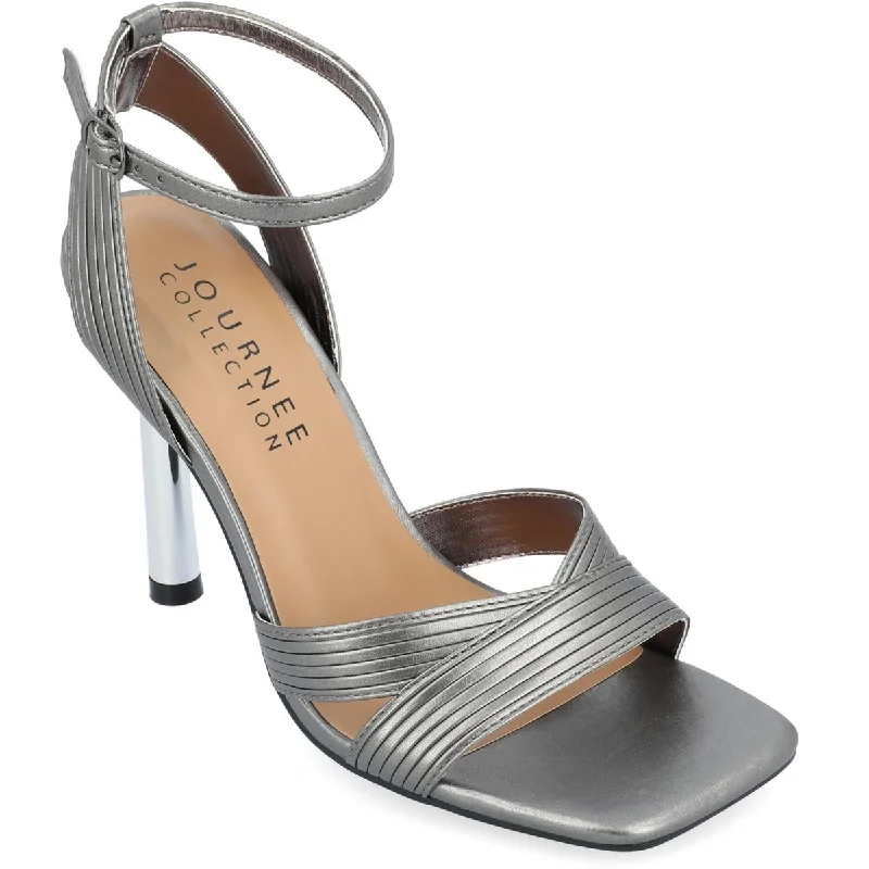 Journee Collection Womens Annett Faux Leather Textured Ankle Strap Loose - Fit Slipper Style Journee Collection Womens Annett Faux Leather Textured Ankle Strap Loose - Fit Slipper Style