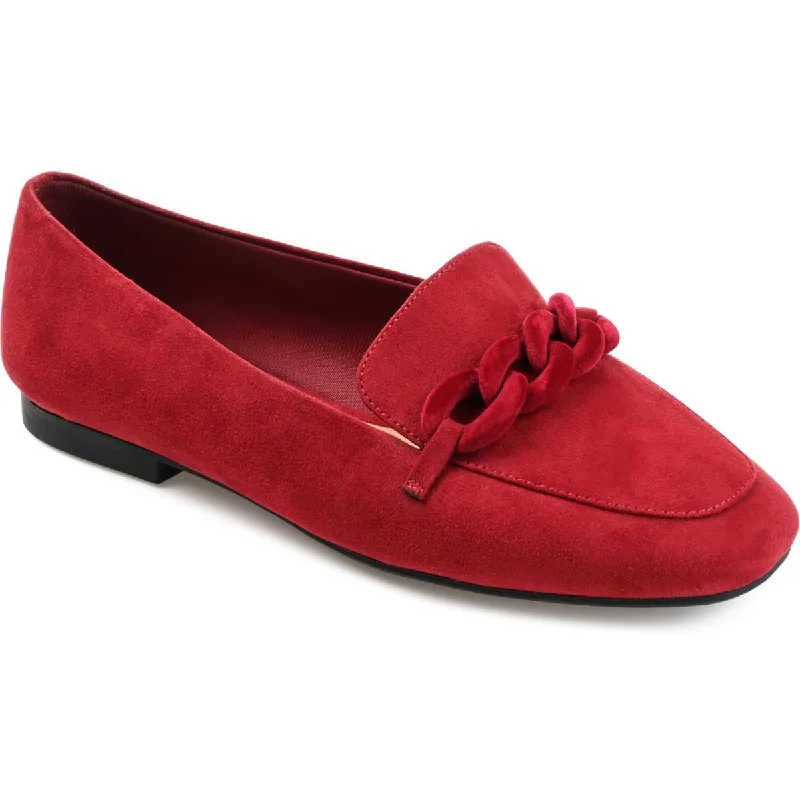 Journee Collection Womens Cordell Faux Suede Slip-On Loafers Ivy League Loafer Look 