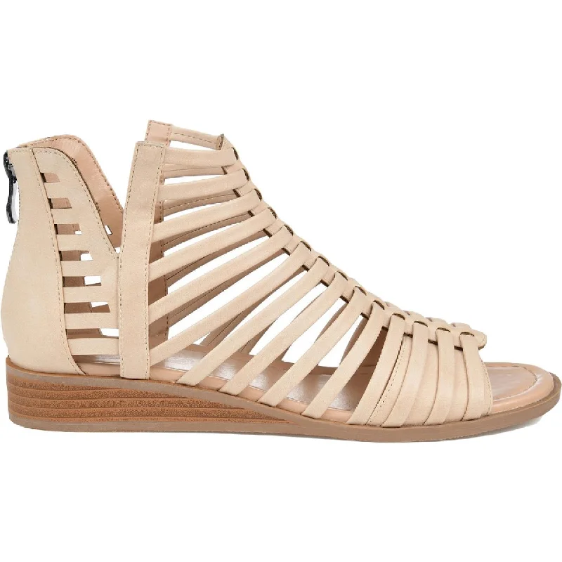Journee Collection Womens Delilah Faux-Leather Zipper Gladiator Sandals Skateboarding Sneaker Style Journee Collection Womens Delilah Faux-Leather Zipper Gladiator Sandals Skateboarding Sneaker Style