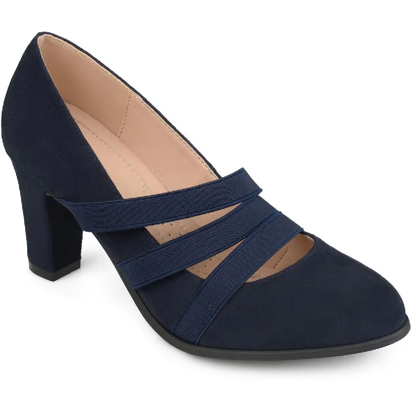 Journee Collection Womens Dressy Heel Pumps Comfortable Derby Style  