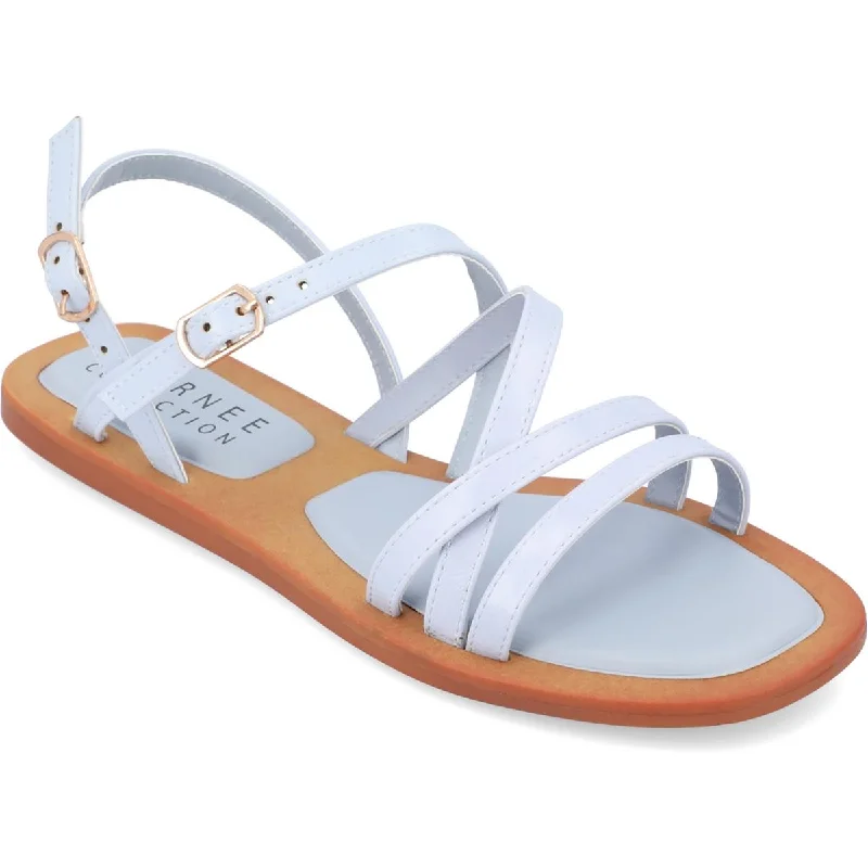 Journee Collection Womens ENNID Square toe Strappy Flatform Sandals Buckle -