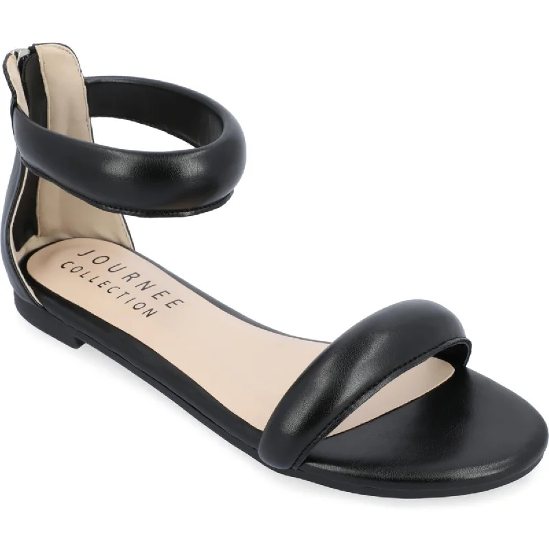 Journee Collection Womens Faux Leather Slip On Strappy Sandals Victorian - Era Boot Style Journee Collection Womens Faux Leather Slip On Strappy Sandals Victorian - Era Boot Style