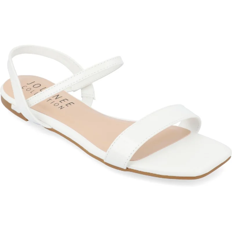 Journee Collection Womens Karren Faux Leather Slip-On Slingback Sandals Hemp - Material Shoe Style  