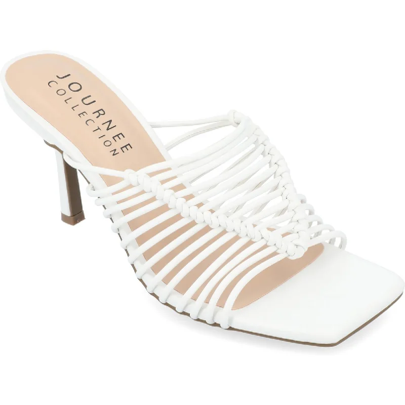Journee Collection Womens Saskia Strappy Faux Leather Heels Elastic - Sided Chelsea Look Journee Collection Womens Saskia Strappy Faux Leather Heels Elastic - Sided Chelsea Look