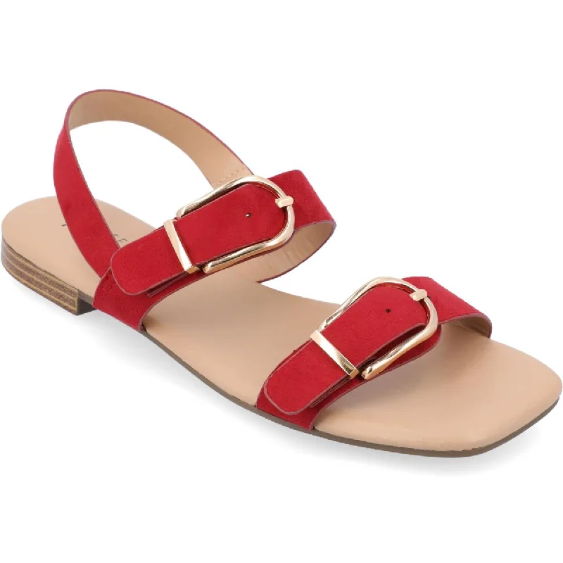 Journee Collection Womens Twylah Faux Suede Buckle Slingback Sandals Distressed Leather Shoe Style Journee Collection Womens Twylah Faux Suede Buckle Slingback Sandals Distressed Leather Shoe Style