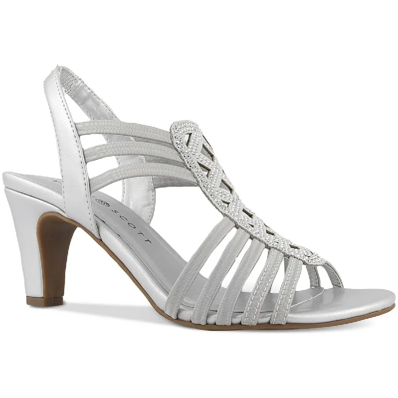 Karen Scott Womens Danely Faux Leather Rhinestone Slingback Sandals Artisan - Crafted Loafer Style Karen Scott Womens Danely Faux Leather Rhinestone Slingback Sandals Artisan - Crafted Loafer Style