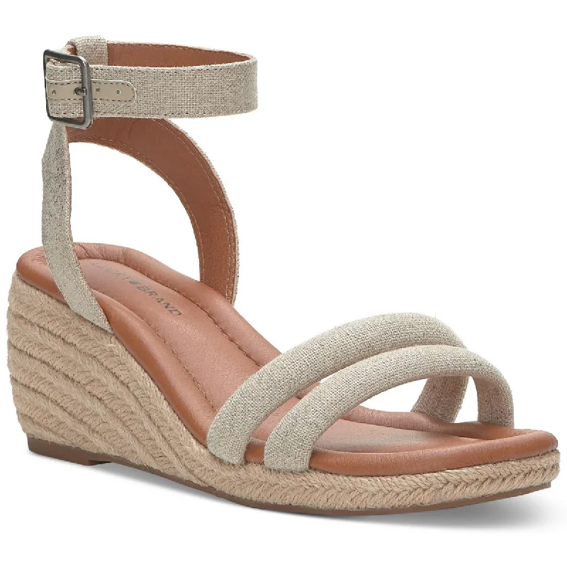 Lucky Brand Womens Nasli Open Toe Ankle Strap Wedge Sandals Open - Lacing Derby Look Lucky Brand Womens Nasli Open Toe Ankle Strap Wedge Sandals Open - Lacing Derby Look