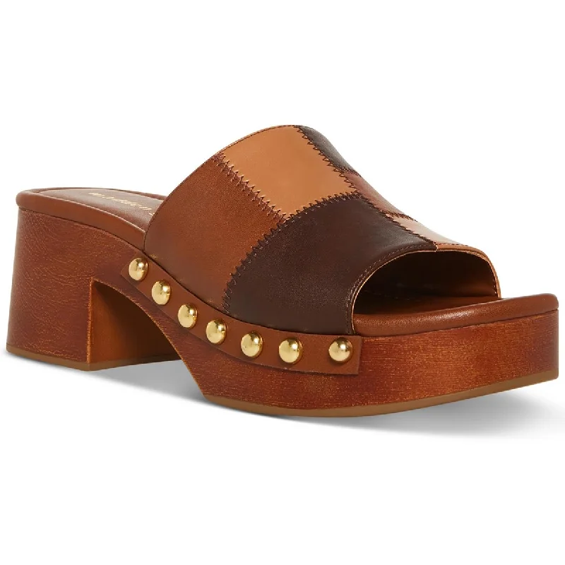 Madden Girl Womens Hilly Faux Leather Studded Platform Sandals Quilted Shoe Design  