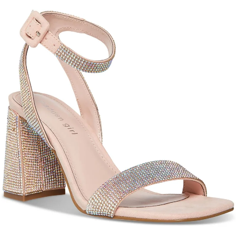 Madden Girl Womens Winnii Rhinestone Dressy Slingback Heels Athleisure Derby Style  
