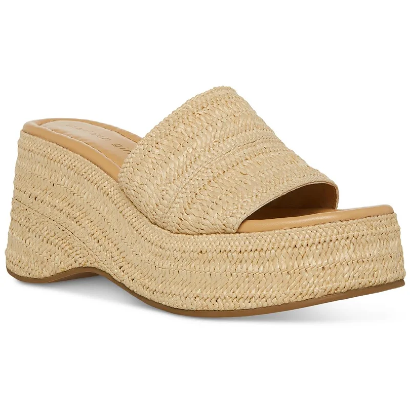 Madden Girl Womens Zahara Peep-Toe Espadrille Slide Sandals Quilted Shoe Design  