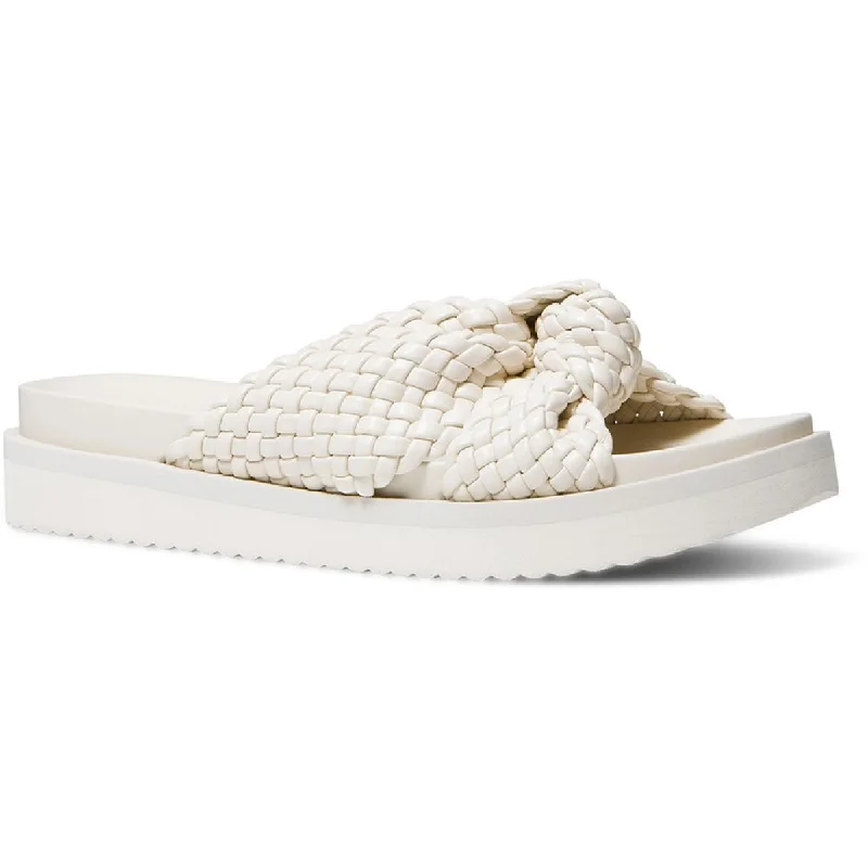 MICHAEL Michael Kors Womens Josie Slide Faux Leather Open Toe Platform Sandals Tassel Driving Shoe Look MICHAEL Michael Kors Womens Josie Slide Faux Leather Open Toe Platform Sandals Tassel Driving Shoe Look