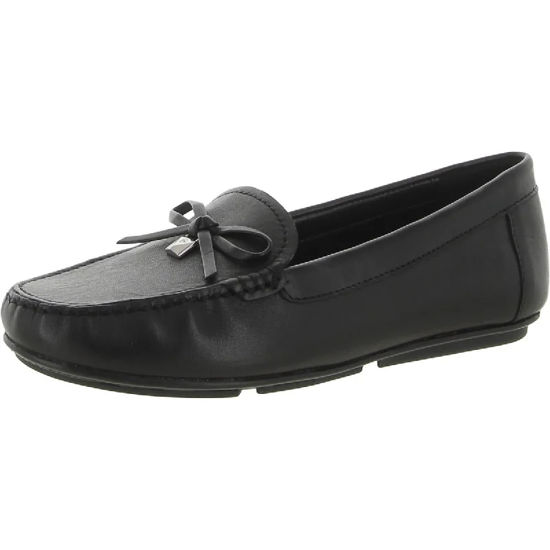 MICHAEL Michael Kors Womens Leather Slip-on Moccasins Two - Tone Shoe Design  