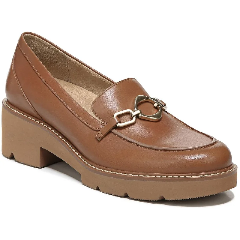 Naturalizer Womens Dylan Leather Slip On Loafer Heels Zip - Up Boot Style  