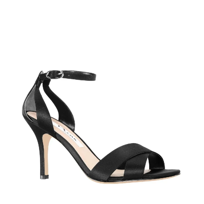 Nina Womens  Ankle Strap Open Toe Heel Sandals Casual Loafer Style          