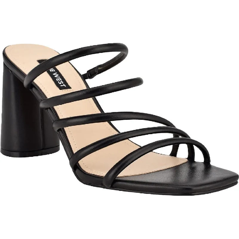 Nine West Womens Girlie 3 Strappy Block Heels Moccasin Soft - Sole Style  