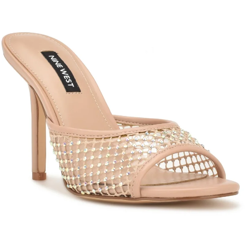 Nine West Womens Irep Slip-On Embellished Heels Paisley Print Shoe Design  