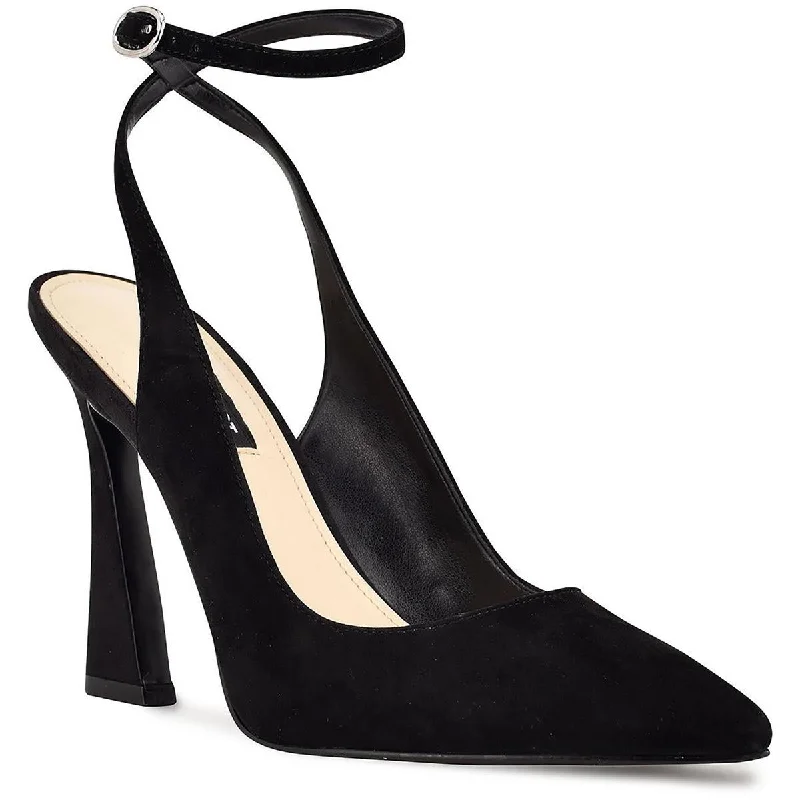 Nine West Womens Tabita Suede Pointed Toe Ankle Strap Vintage Oxford Appeal 