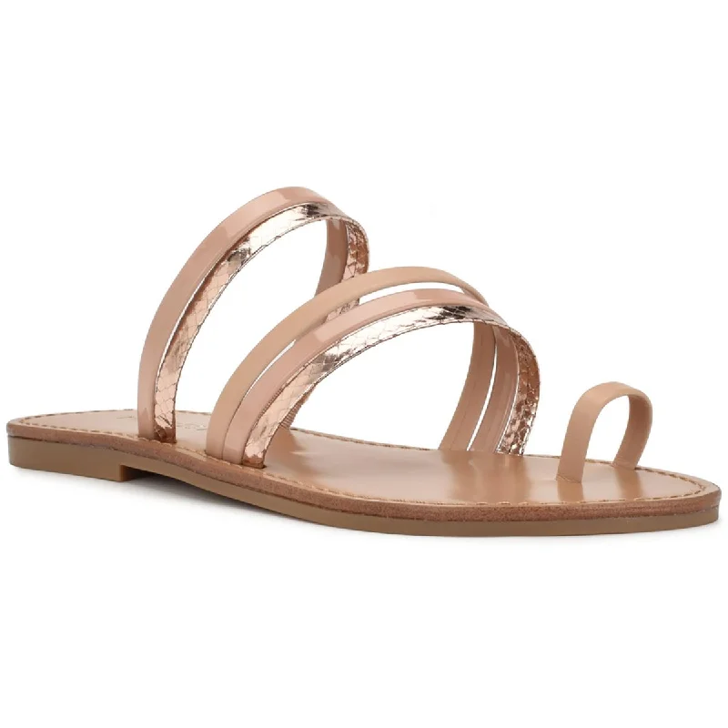 Nine West Womens WNCINS3 Faux Leather Slip On Strappy Sandals Athleisure Derby Style Nine West Womens WNCINS3 Faux Leather Slip On Strappy Sandals Athleisure Derby Style