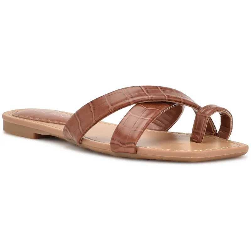 Nine West Womens WNDOTTY3 Faux Leather Slip On Strappy Sandals Minimalist Sneaker Style Nine West Womens WNDOTTY3 Faux Leather Slip On Strappy Sandals Minimalist Sneaker Style
