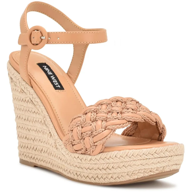 Nine West Womens WNHOSANA3 Woven Wedge Sandals Minimalist Sneaker Style  