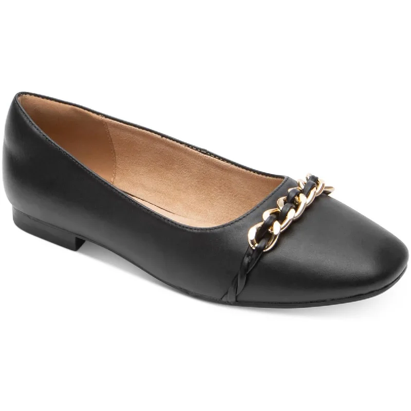 Rockport Womens Zoie Chain Ballet Faux Leather Dressy Moccasins Inflatable Shoe Look 