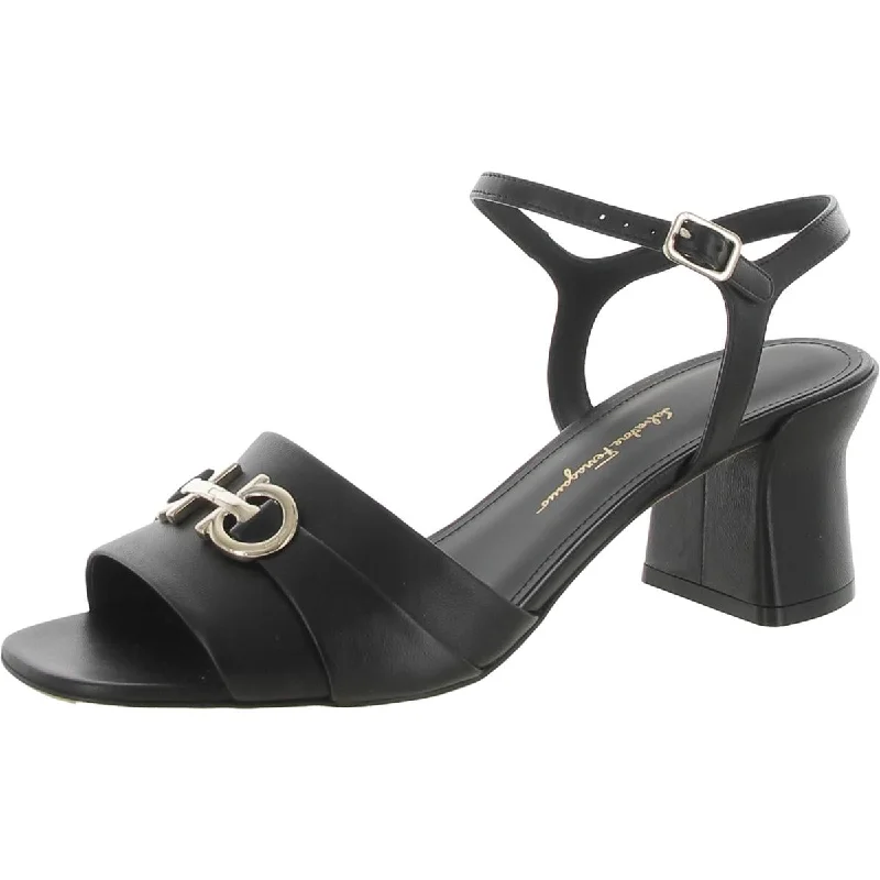 Salvatore Ferragamo Womens Ondina Gancini Leather Ankle Strap Heels Ankle - High Military Boot Style Salvatore Ferragamo Womens Ondina Gancini Leather Ankle Strap Heels Ankle - High Military Boot Style