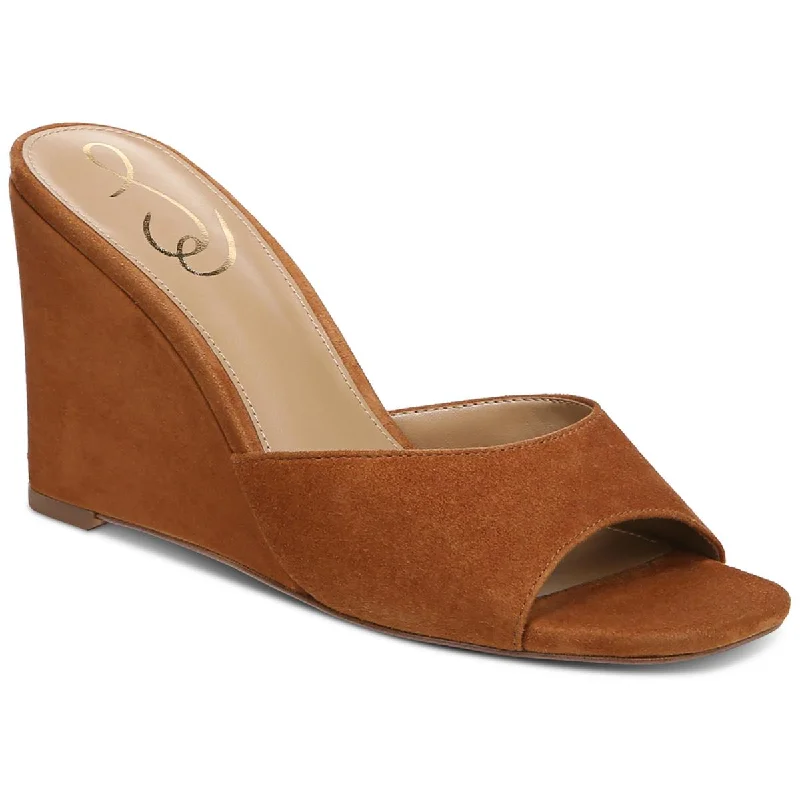 Sam Edelman Womens Merrick Suede Slip-On Wedge Sandals Strap - Up Sandal Resort Style Sam Edelman Womens Merrick Suede Slip-On Wedge Sandals Strap - Up Sandal Resort Style
