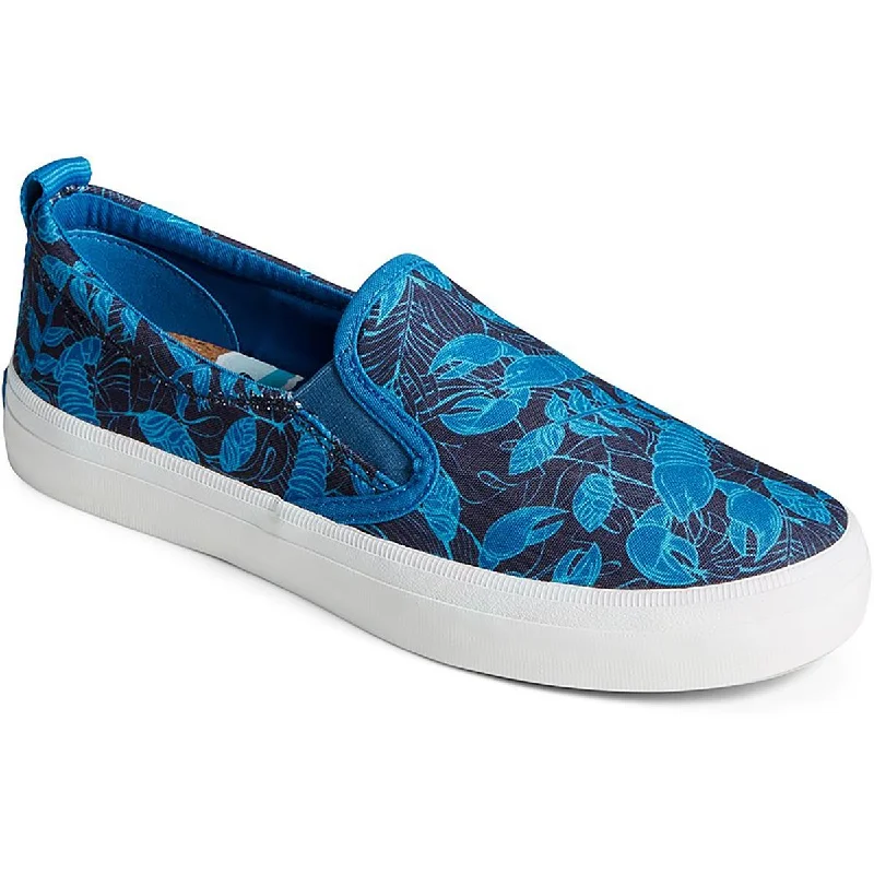Sperry Womens Crest Canvas Lobster Print Slip-On Sneakers Distressed Leather Shoe Style Sperry Womens Crest Canvas Lobster Print Slip-On Sneakers Distressed Leather Shoe Style