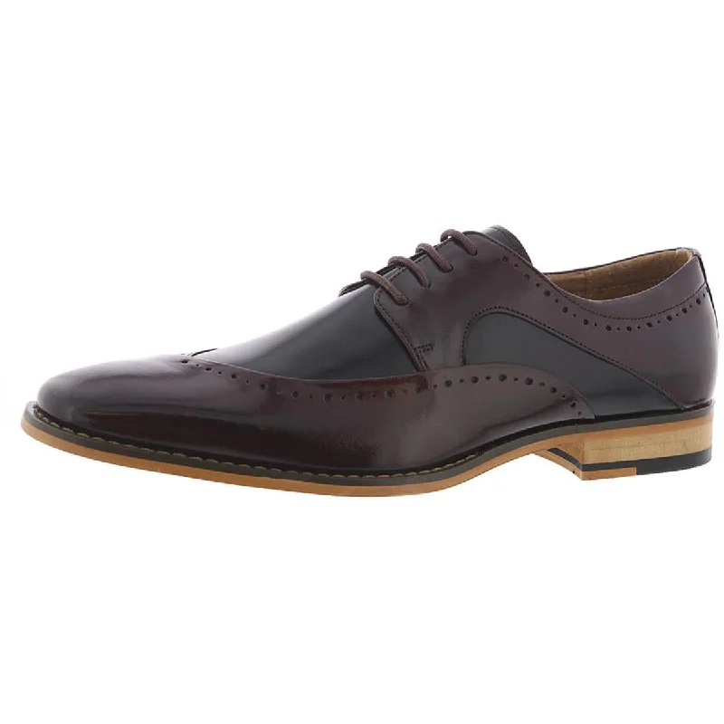 Stacy Adams Mens Tammany Leather Brogue Oxfords Retro Plimsoll Style  