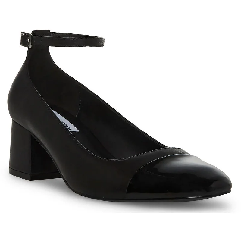 Steve Madden Womens Eli Leather Ankle Strap Pumps Chunky Platform Sneaker Style  