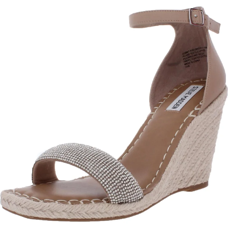 Steve Madden Womens Submit-R Rhinestone Ankle Strap Espadrilles Tailored Oxford Style Steve Madden Womens Submit-R Rhinestone Ankle Strap Espadrilles Tailored Oxford Style