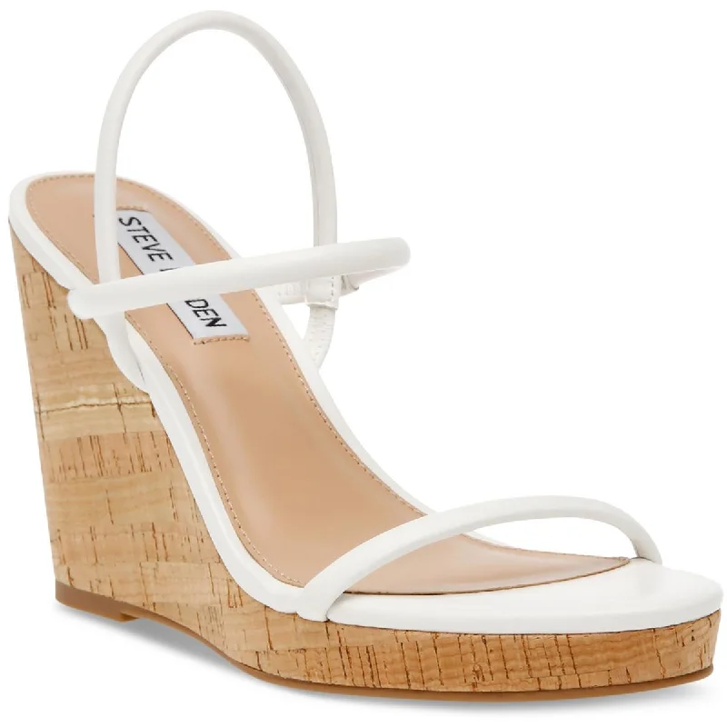 Steve Madden Womens Udell Cork Slip On Wedge Sandals Edwardian Shoe Look  