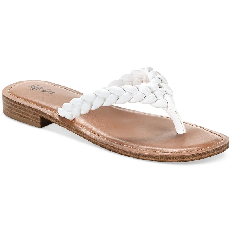 Style & Co. Womens Brandiie Faux Leather Flip-Flop Thong Sandals Waterproof Hiking Boot Design Style & Co. Womens Brandiie Faux Leather Flip-Flop Thong Sandals Waterproof Hiking Boot Design