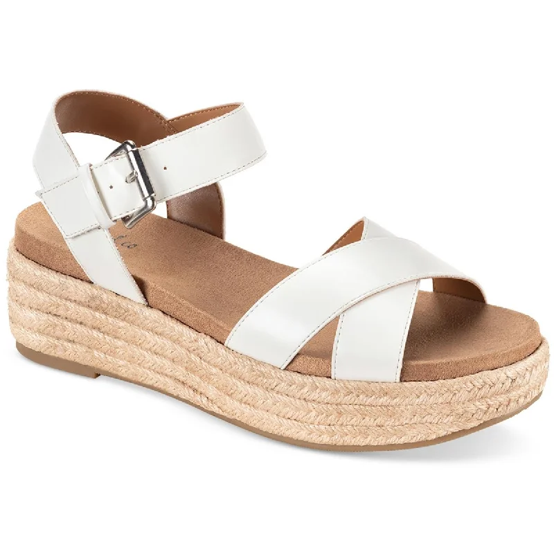 Style & Co. Womens Emberr Faux Leather Slingback Flatform Sandals Loose - Fit Slipper Style Style & Co. Womens Emberr Faux Leather Slingback Flatform Sandals Loose - Fit Slipper Style