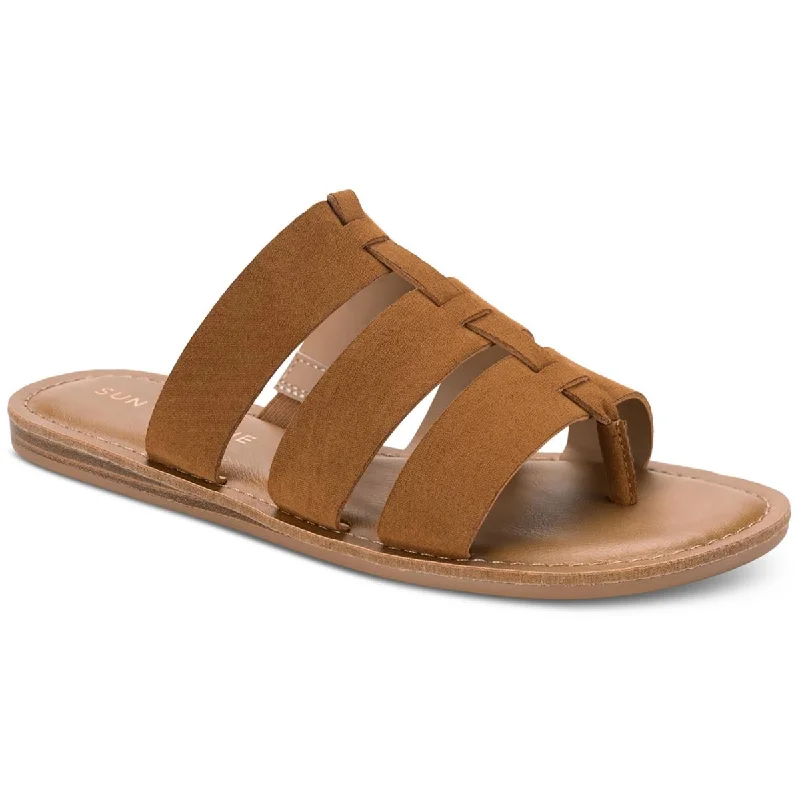 Sun + Stone Womens Oliaa Faux Suede Slide Sandals Smart - Shoe Functionality Style  