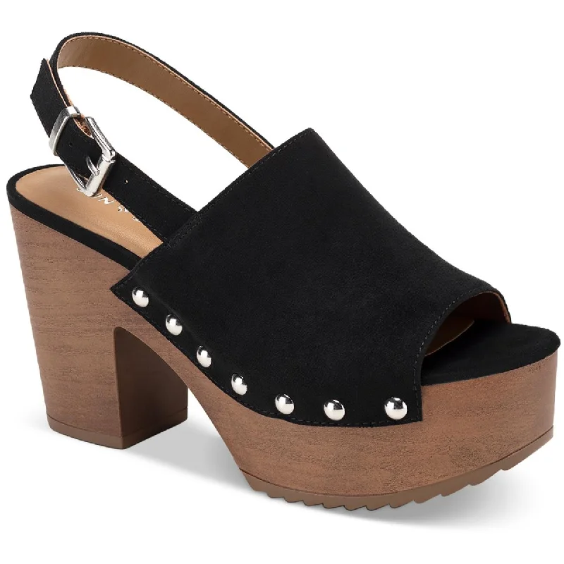 Sun + Stone Womens Rayaell Faux Suede Studded Platform Sandals Open - Lacing Derby Look Sun + Stone Womens Rayaell Faux Suede Studded Platform Sandals Open - Lacing Derby Look
