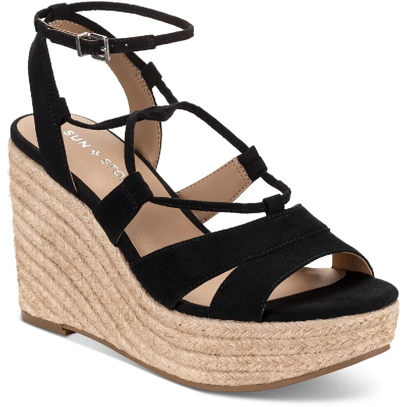 Sun + Stone Womens SSTIINSLEYY Faux Suede Dressy Wedge Heels Vintage Oxford Appeal 