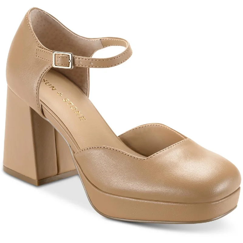 Sun + Stone Womens Viennaap Square Toe Ankle Ankle Strap British Gentleman Oxford Style Sun + Stone Womens Viennaap Square Toe Ankle Ankle Strap British Gentleman Oxford Style