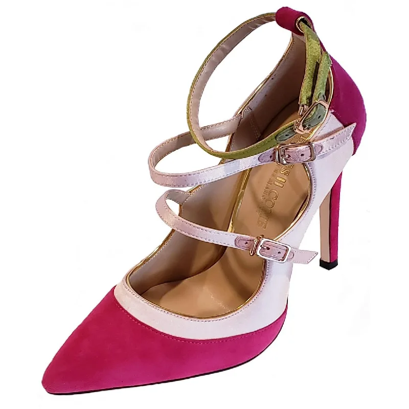 Things II Come Womens Jackiee Suede Strappy Pumps Memory - Foam Slipper Look  