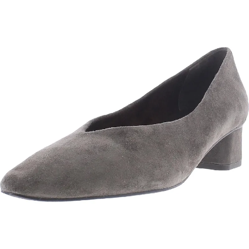 VANELi Womens Liliet Suede Block Heel Pumps Comfortable Derby Style  