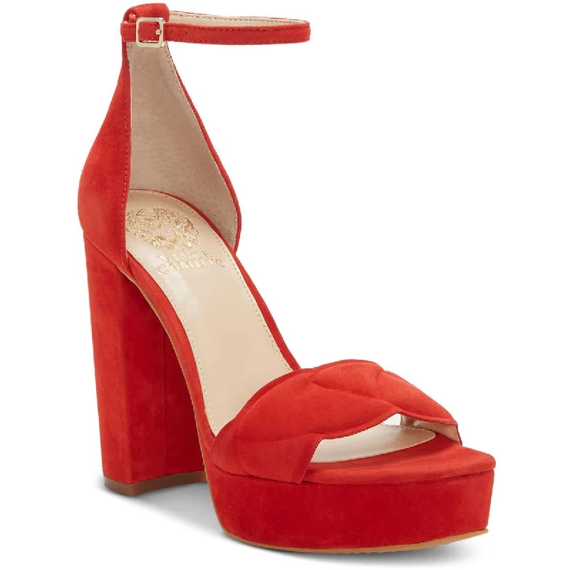 Vince Camuto Womens Mahgs Ankle strap Block Heels Paisley Print Shoe Design  