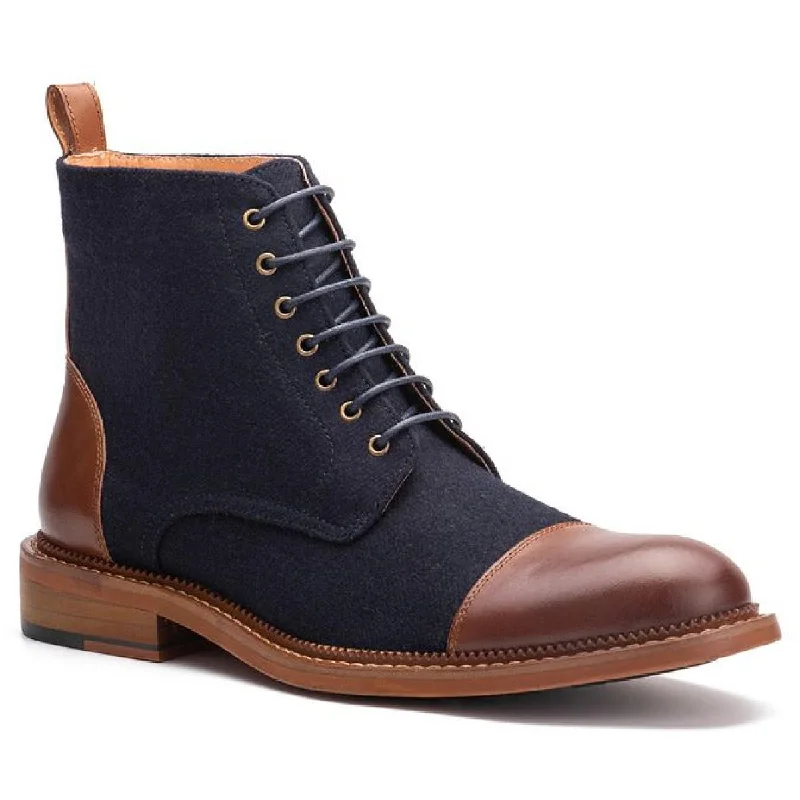 Vintage Foundry Co. Mens Remington Leather Color block Combat & Lace-up Boots Rubber - Sole Plimsoll Look Vintage Foundry Co. Mens Remington Leather Color block Combat & Lace-up Boots Rubber - Sole Plimsoll Look