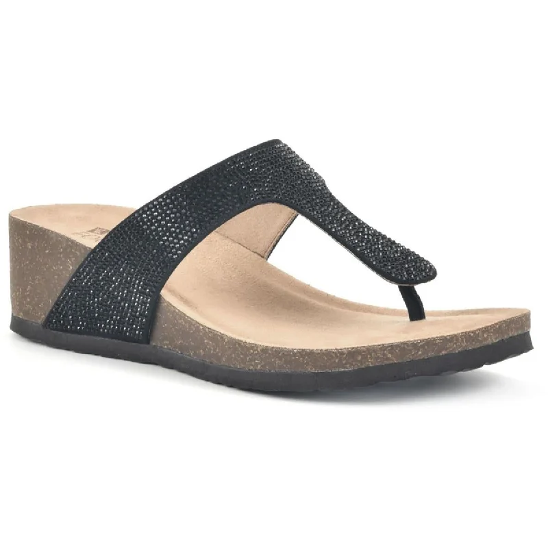 White Mountain Womens Action Shimmer Toe Post Thong Sandals Skateboarding Sneaker Style White Mountain Womens Action Shimmer Toe Post Thong Sandals Skateboarding Sneaker Style