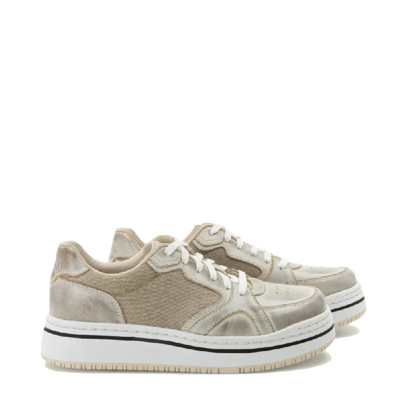 Alegria Women's Alyster Platform Sneaker in Cream Suede Desert Boot 